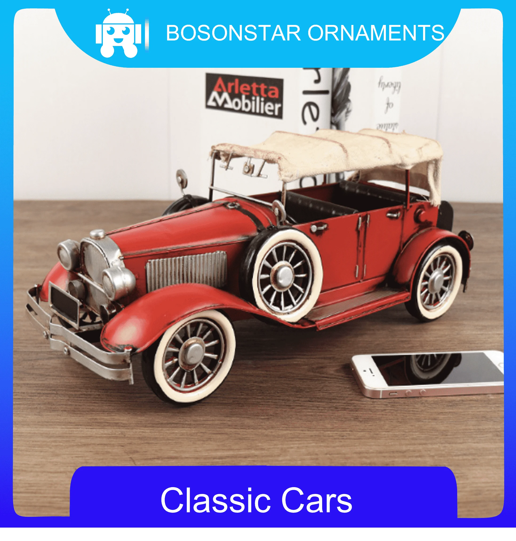 Simulation Of Classic Cars Model Wrought Iron Retro