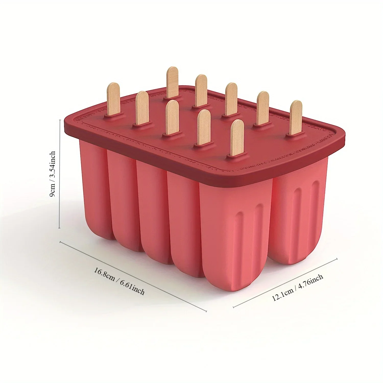 Silicone Popsicle Molds 10 Cavity Large Popsicles Molds Silicone Popsicle Maker Mold Ice Pop Mold with 50Pcs Popsicle Sticks