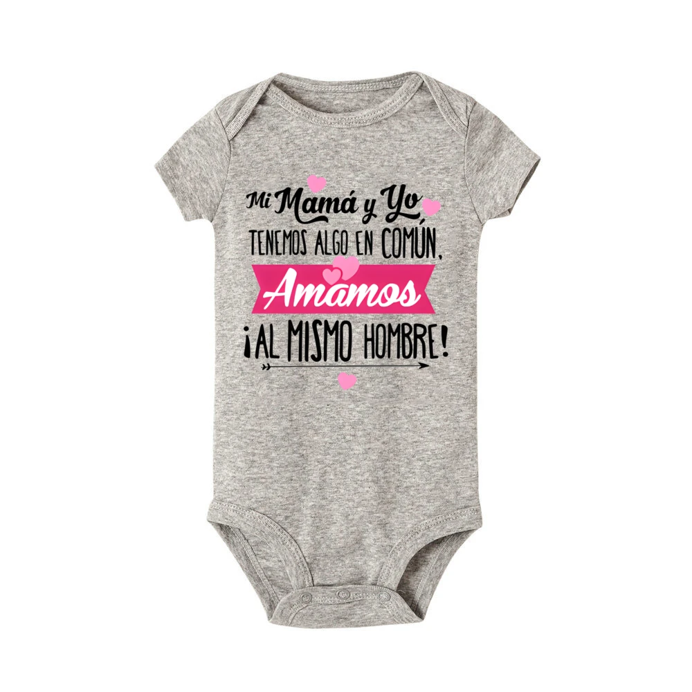 My Mother and I Have Something in Common We Love The Same Person Baby Romper Funny Newborn Bodysuit Infant Short Sleeve Jumpsuit