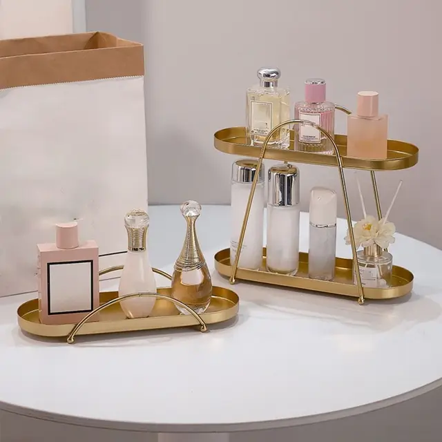 Light Luxury Large Capacity Jewelry Storage Rack Anti-rust Simple Desktop Storage Holder Modern Metal Makeup Holder Hotel 4
