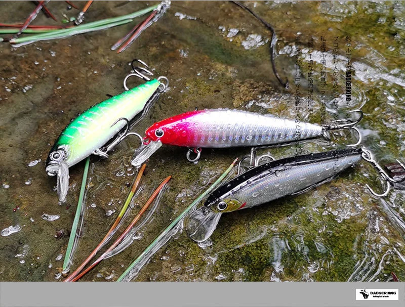 Description Picture 4 of itemArtificial Bait for Bass Fishing, Slow Sinking Lure, Epoxy Coated Minnow, Crankbait Wobblers, High Quality