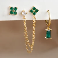 3PCS Exquisite Stainless Steel 12 Constellation Birthstone Earrings Set for Woman Cartilage Piercing Earrings Fashion Jewelry - Image 5