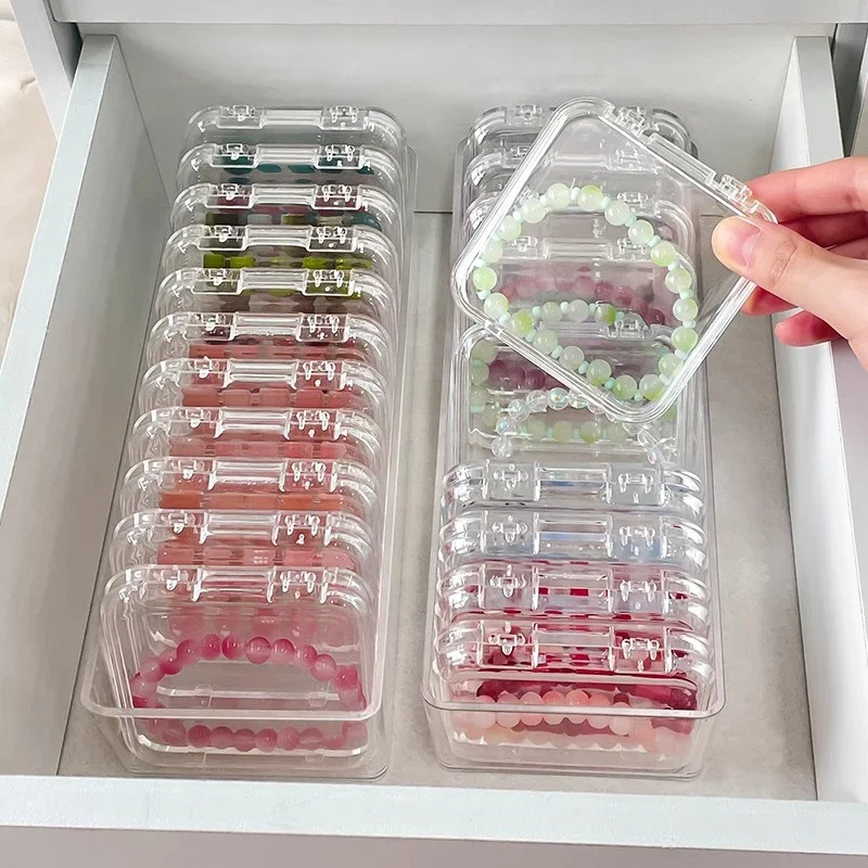 Transparent Storage Box Display Rack Dust-proof Protective Cover Acrylic Storage Box for Anime Badge/Bracelet/Sundries