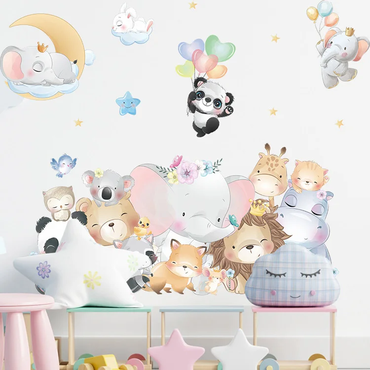 Description Picture 5 of itemCute Many Animals Wall Sticker Kids Baby Room Home Decoration Mural Removable Wallpaper Bedroom Cartoon Nursery Stickers Poster