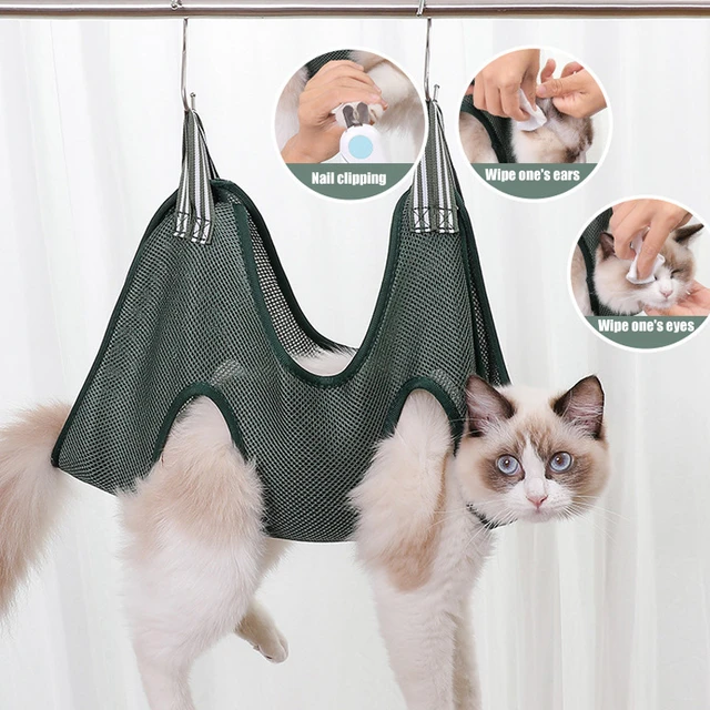 Cat Grooming Nail Cutting Anti Scratch Bite Fixed Bag Bath Trimming  Restraint Bag Pet Beauty Hammock Hanging Pet Supplies Set - AliExpress