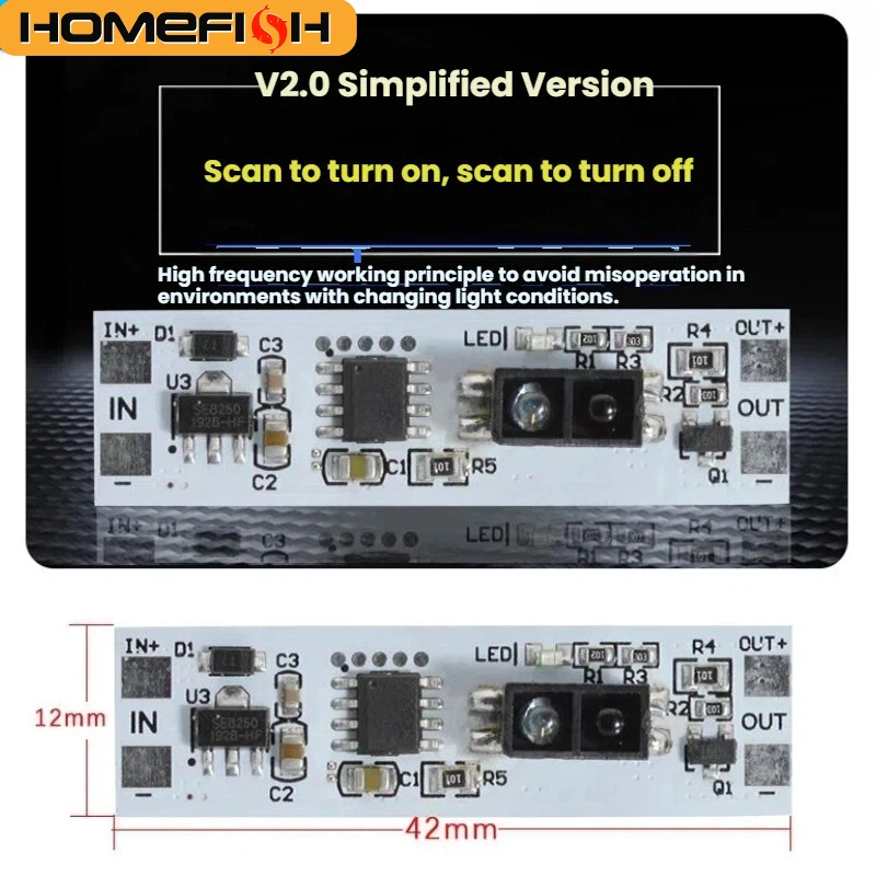 HOMEFISH Switch Module LED Light for Cabinets Indoor