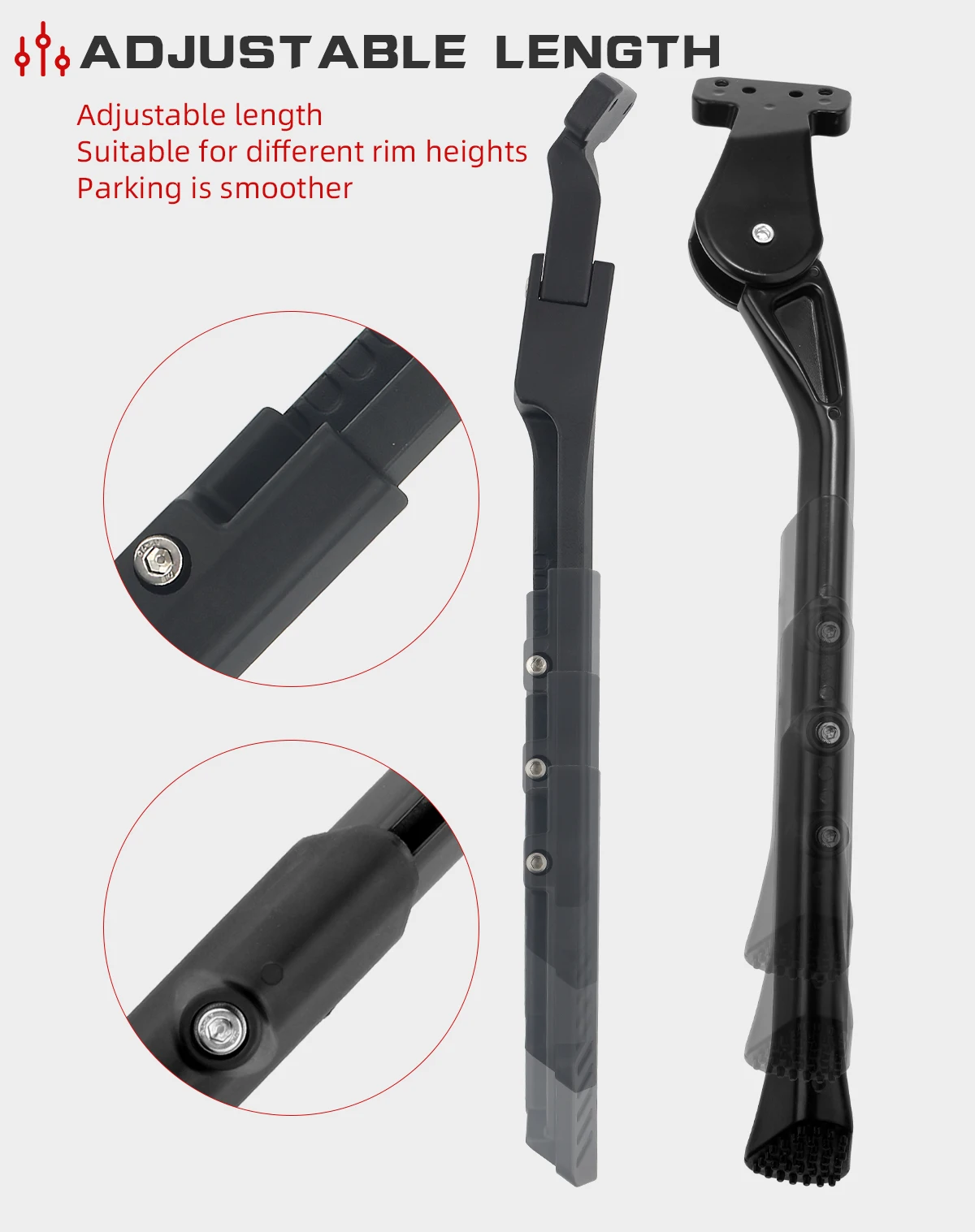 Description Picture 5 of itemMTB Adjustable Kickstand Fat/Folding Bike Parking Race Side Road Bicycle Foot Strap Mountain Bike FootRest Support Cycling