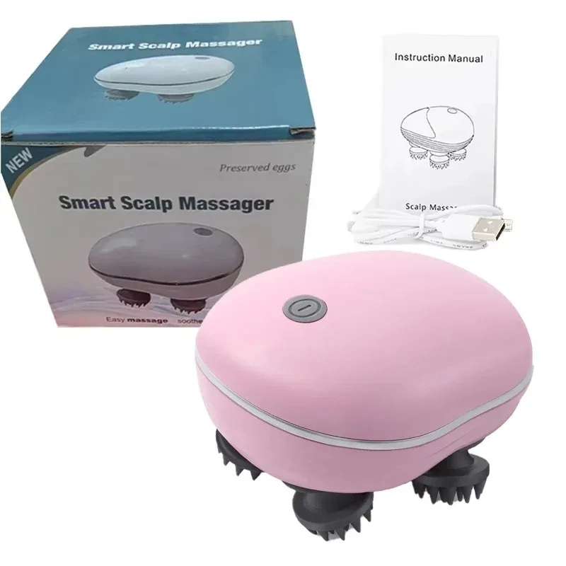 Revitalizing Electric Scalp Massager with Red Light Therapy for Stress Relief and Muscle Relaxation