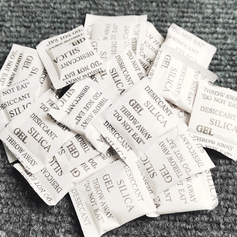 50/100 Packs Non-Toxic Silica Gel Desiccant Damp Moisture Dehumidifier For Kitchen Room Living Absorber Bag Clothes Food Storage 2