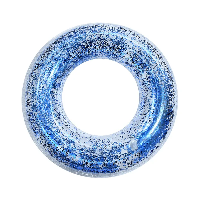 Inflatable Pool Float Tube Transparent Swimming Ring with Colorful Sparkling Glitters for Kids and Adults Random Color HA 5