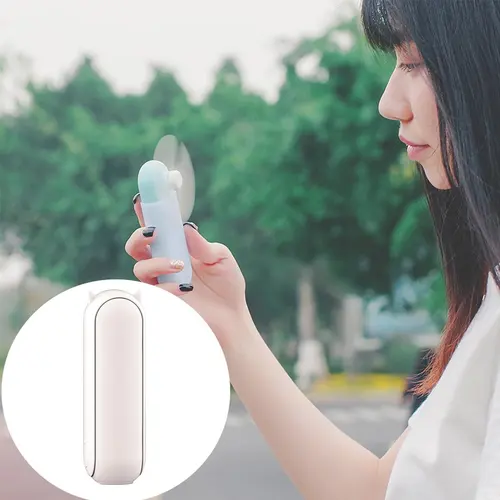 창의적인 휴대용 USB 휴대용 접이식 소형 팬, TPE 부드러운 고무 잎, 자동 정지 보호 디자인 팬 2