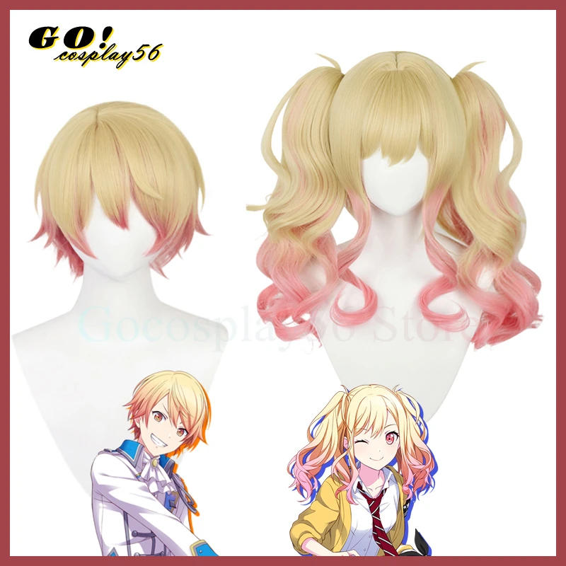 

Парик для косплея Tenma Tsukasa Tenma Saki, длинные вьющиеся конские хвосты, короткие волосы, термостойкий, для взрослых, для ролевых игр