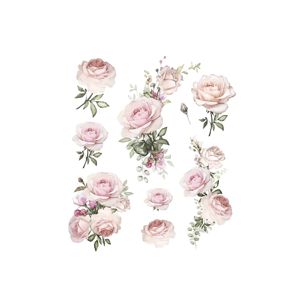 

9 x Rose Flower Vinyl Stickers Decals Wall Macbook Laptop Furniture Decoration
