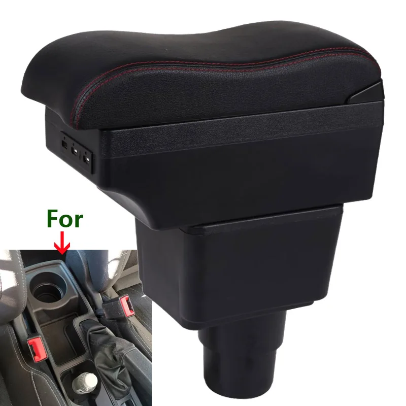 For FORD EcoSport Armrest Box Car Storage box Car Armrest Interior Details Curved Surface leather Simple installation