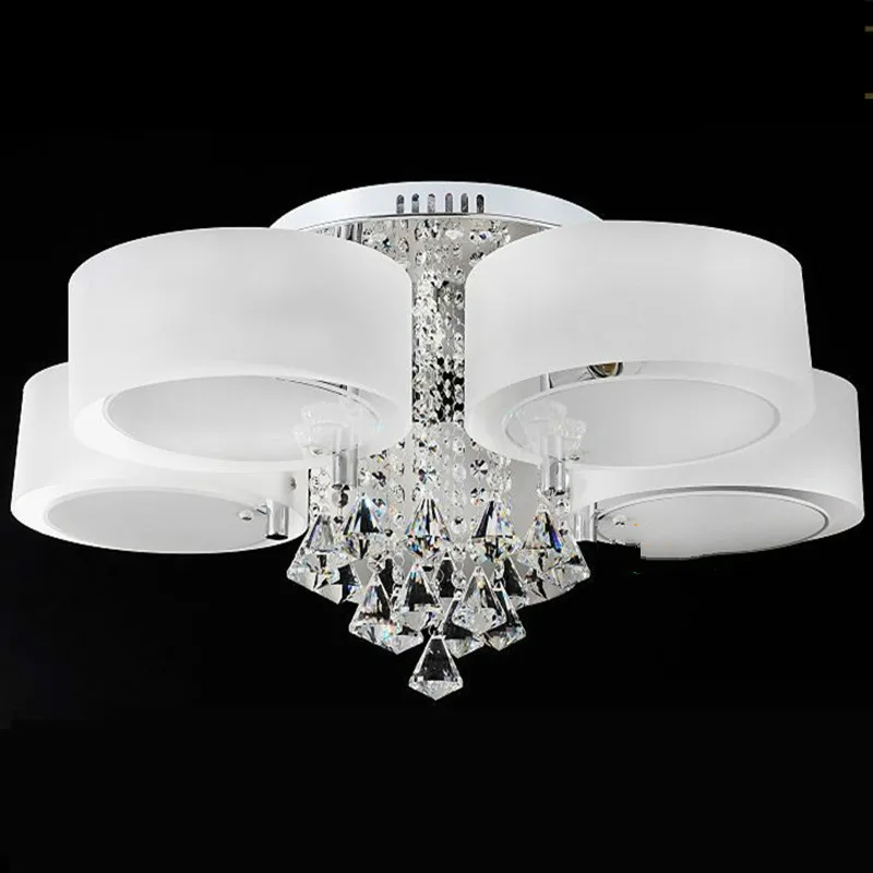 

Modern Lustre Crystal Dimmable Led Chandeliers Lighting Luminaria Acrylic Ring Dining Room Led Ceiling Chandelier Lights Fixture