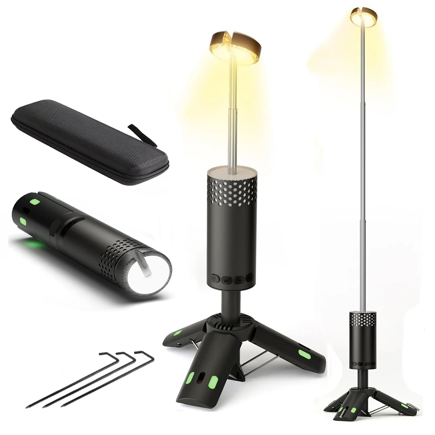 텔레스코픽 캠핑 조명, USB 충전식 휴대용 LED 작업 조명, 자석 삼각대 베이스 텐트, 텔레스코픽 캠핑 랜턴, 10000mAh