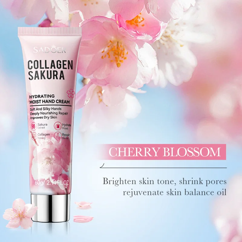 1/2/3pcs SADOER Sakura Hand Cream Hands Moisturizing Nourishing Brightening Hydrating Hands Creams Hand Travel Size Skin Care