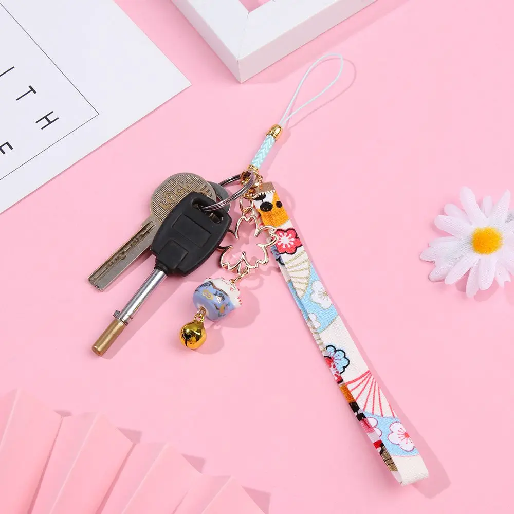 حبل قصير ياباني لجرس القط المحظوظ للهاتف المحمول ،...