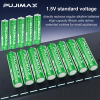 PUJIMAX Lithium-Ion Rechargeable Battery High-Capacity 1.5V 4255mWh AA&1100mWh AAA Battery for Remote Control Mouse Electric Toy 1