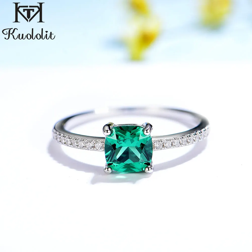  Kuololit Diaspore Gemstone Rings for Women Girls Solid 925 Sterling Silver Wedding Engagement Topaz Emerald Sapphire Ring 