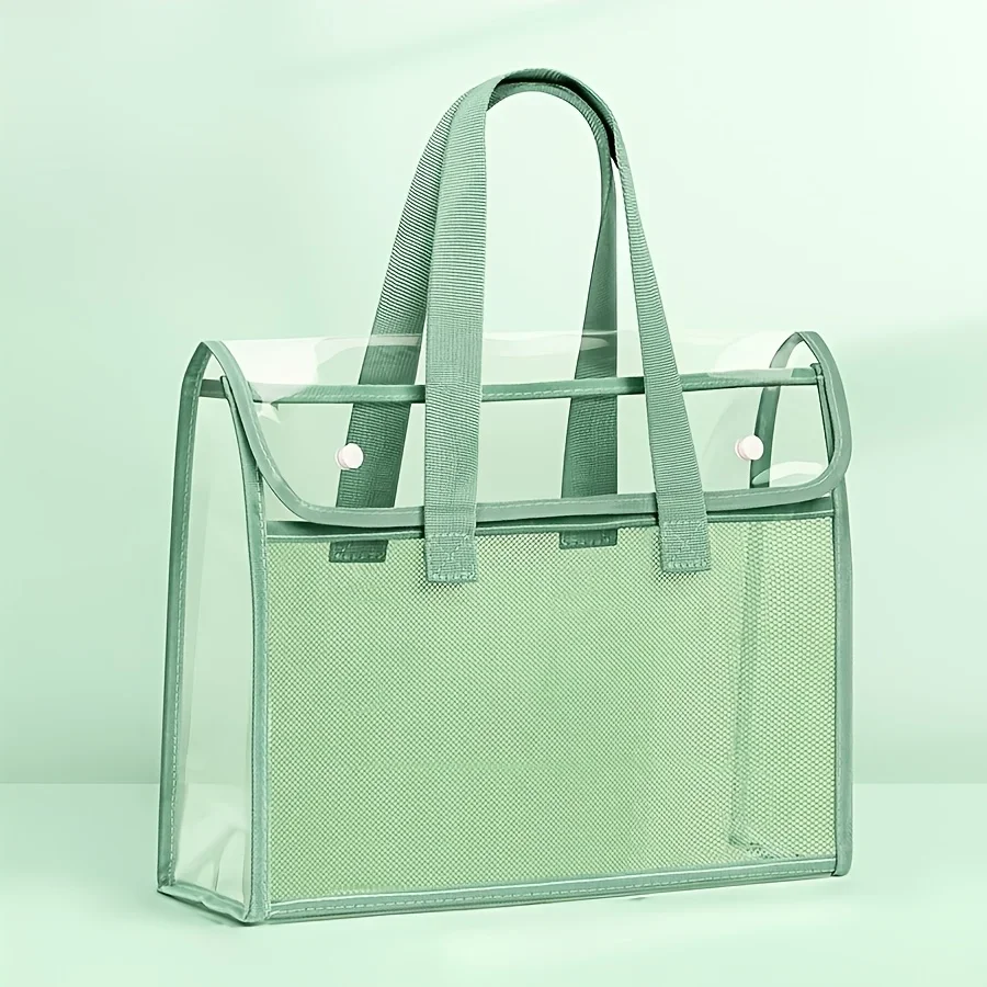 Portable Transparent Expandable File Folder Waterproof PVC Document Bag