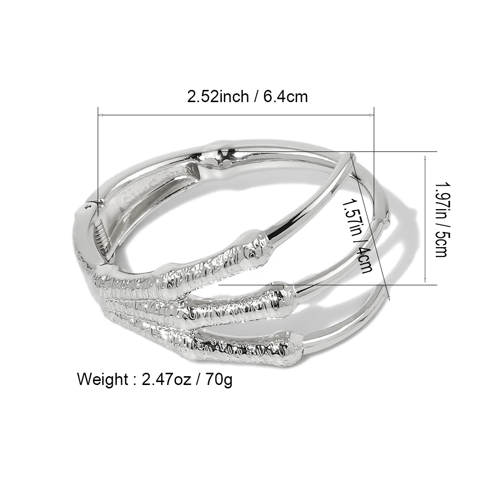 Vintage Dragon Claw Big Cuff Bracelet & Bangle Women Punk Alloy Bracelets Statement Jewelry Unique Party Accessories KDLUN 6