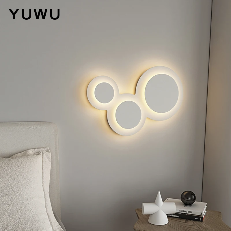 

Modern minimalist wall lamp bedroom bedside lamp Nordic living room background wall wall lamp creative staircase aisle lighting