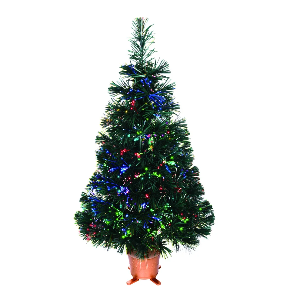 Pre-lit Mini Fiber Optic Tabletop Artificial Christmas Tree LED lights gold base 32 Inch Xmas Table top tree christmas tree ornaments mini christmas tree