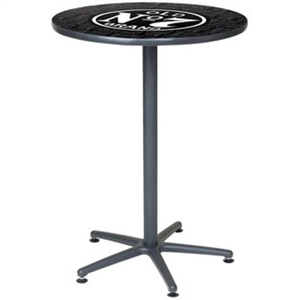 Durable Acrylic Top Cafe Table with Black Accent Trim Adjustable Feet Indoor Gatherings Easy Assembly Contemporary Coffee Table 2