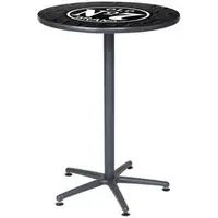 Durable Acrylic Top Cafe Table with Black Accent Trim Adjustable Feet Indoor Gatherings Easy Assembly Contemporary Coffee Table 2