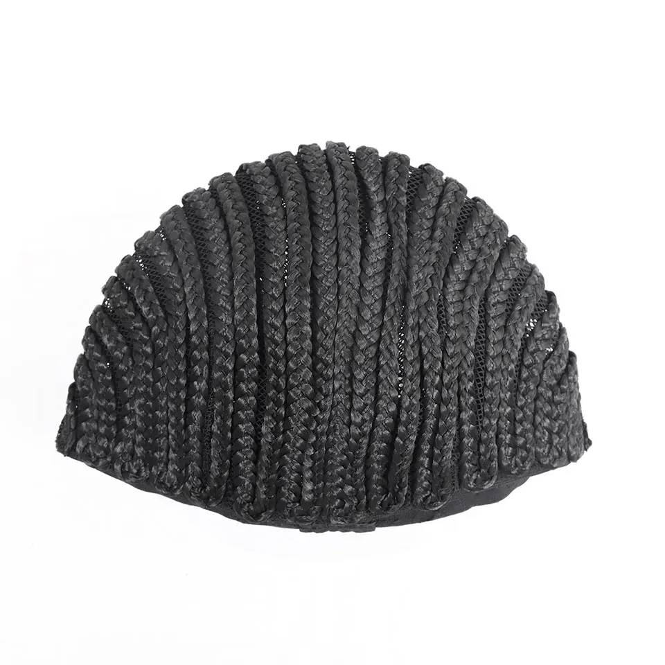 Wig Caps Black Braided Cap For Making Synthetic Wig Crochet Wig Cap In Cornrow Sew Hair Sew In Crochet Braided Caps Medium Size