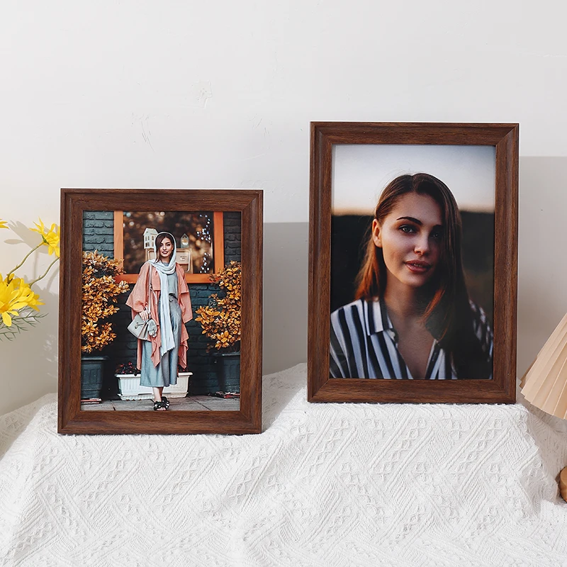1pc deep walnut color plastic photo frame Nordic retro personality small photo frame table 4 "5" 6 "7" 8 10 "A4 photo frame