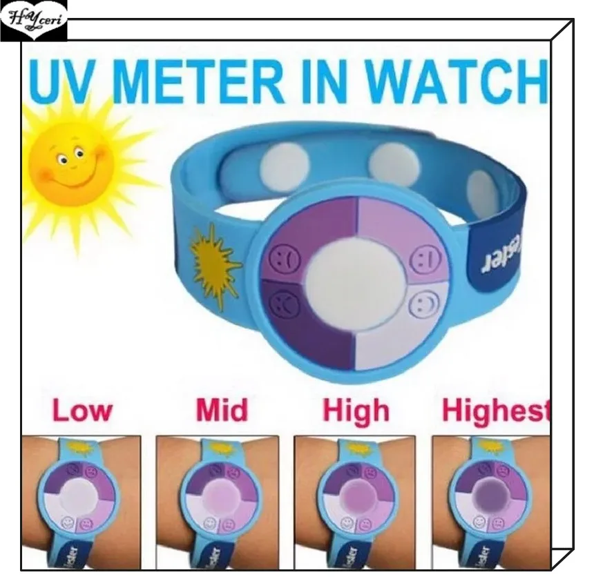 Silicone Bracelet Children's Outdoor UV Test Bracelet Wrist Watch EP PVC Soft Rubber Hand Strap Environmentally Friendly Silicone Bracelet