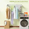 Laundry Drying Rack Collapsible Wall Mounted Clothes Drying Rack Length 80cm&1meter 5 Aluminum Rods, 60lb Capacity Laundry Racks 6