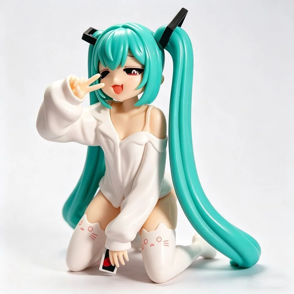 Hatsune Miku Anime Figure - Beautiful Girl in White Pajama Collectible Statue Ornament