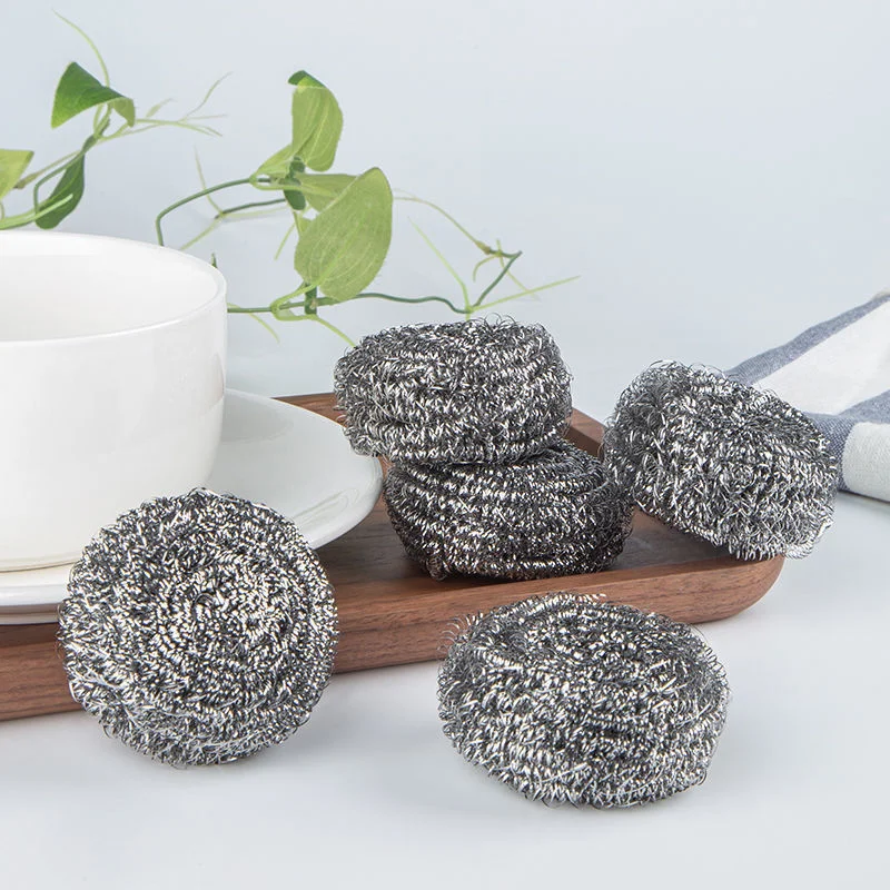 

6pcs Stainless Steel Cleaning Ball Wire Kitchen Utensils Dishwashing Brush Pot