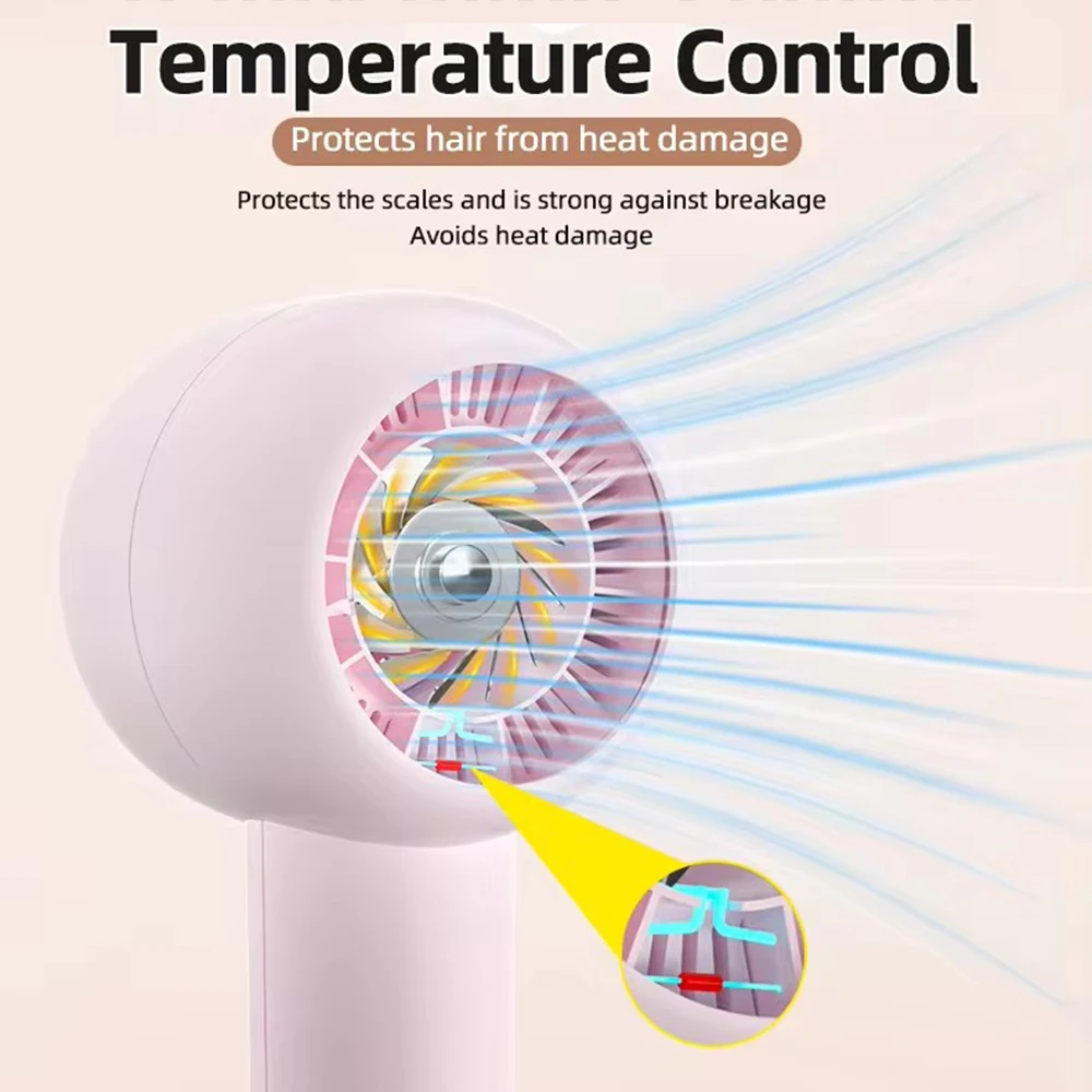 Portable 1400W Hair Dryer Light Weight Negative Ionic Hair Dryer Women High Speed Professional Hair Dryer With Diffuser 5