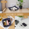 2 Pcs Valet Tray PU Leather Key Bowl Reversible Phone  Wallet Coin Desktop Storage Tray Organizer Square Weave Nightstand 5
