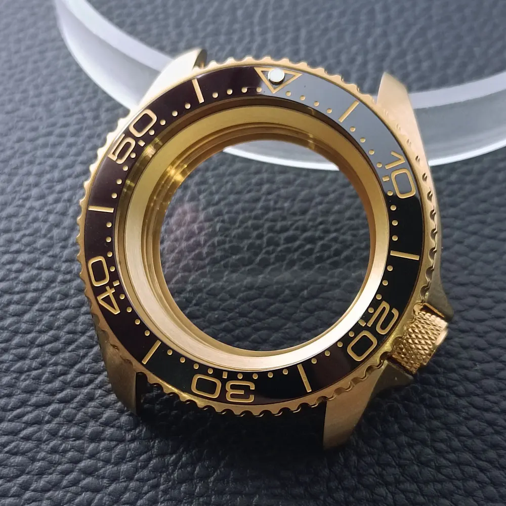 42mm Gold/Rose Gold Steel Watch Case with Sapphire Glass and 22mm Strap