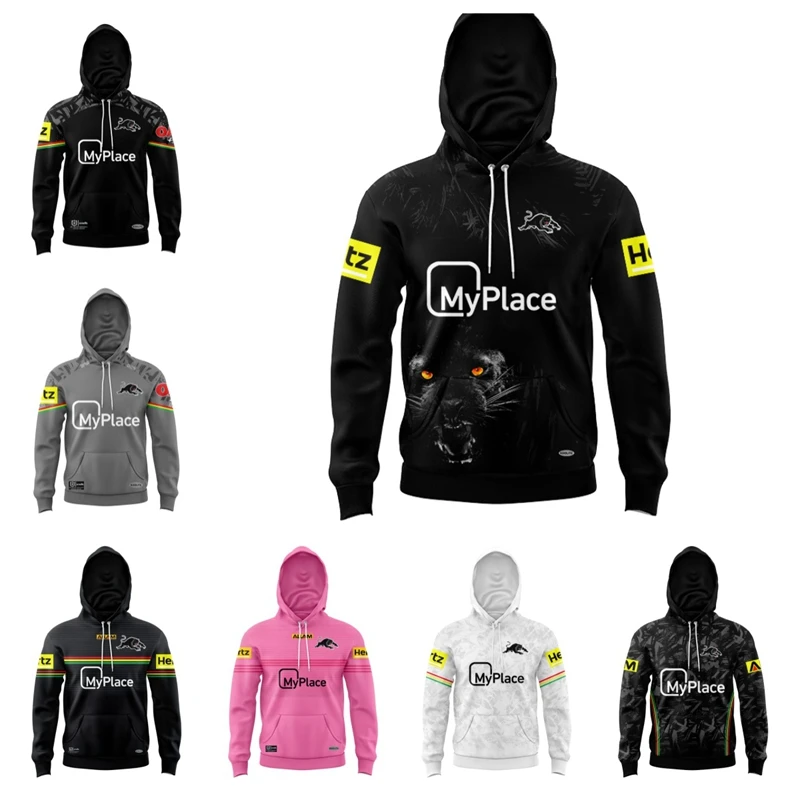 Kids Penrith Panthers Home/Away/Substitute/Anzac/Indigenous/Training/Warm-Up/Rugby Jersey Hoodie (name and number )