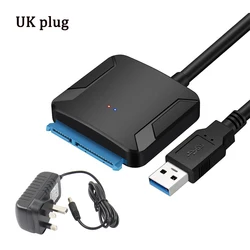 High-Speed USB 3.0 to SATA Hard Drive Adapter with Power Supply (UK Plug)