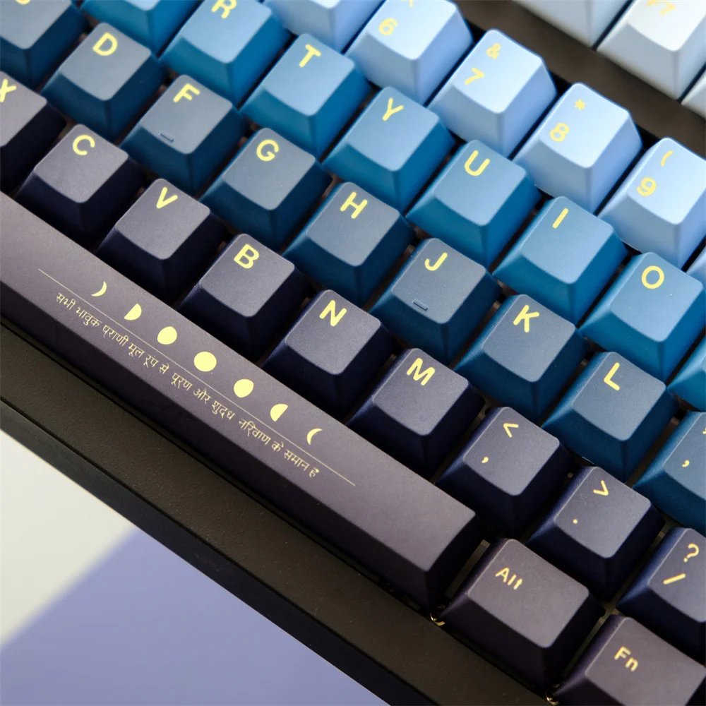 Chaves Conjunto Gmk Moonrise Keycaps Pbt Tintura Sublimação Chave Tampões Cherry Perfil Keycap para 104 108 87 64 68 980 Teclados 129 - Imagem 5