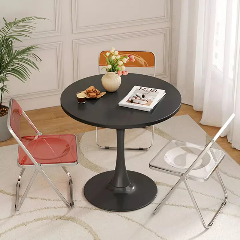 Round Center Caf&eacute; Furniture Sets Restaurant Side Minimalist Design Table Console Acrylic Chairs Set Table Basse Funky Furniture