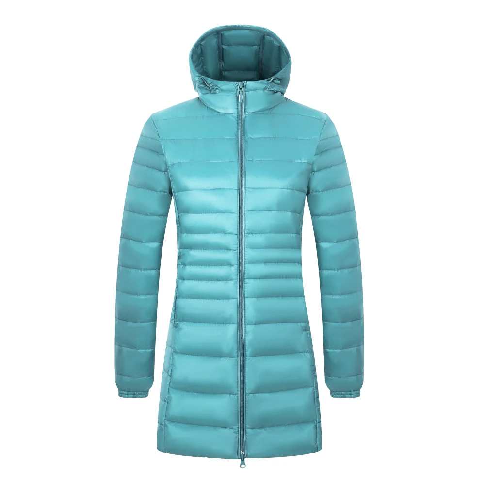 Ladies Long Warm Down Coat with Portable Storage Bag Women Light Down Jacket Women's Overcoats Hip-Length  High Street_voghion.com
