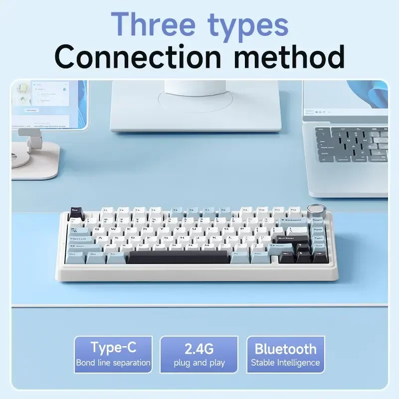 Клавиатура игровая механическая, 80 клавиш, 75% клавиш, Rgb, три режима