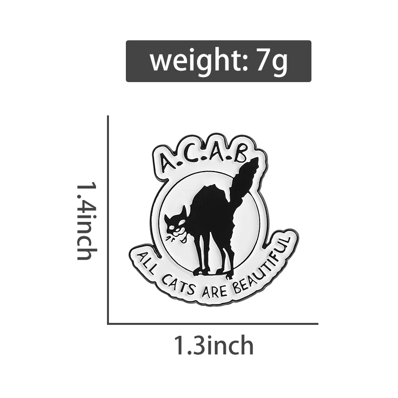 Flüssige schwarze Katze Emaille Pins süß, aber Psycho Würfel Hexe Katze magische Broschen Anstecknadeln Zubehör Tasche Tier Kätzchen Schmuck – Detail 3