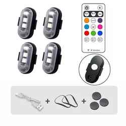 Wireless Remote - Controlled LED Magnetic Car Light - Flashing Warning & Multifunctional Decorative Illumination (4x)