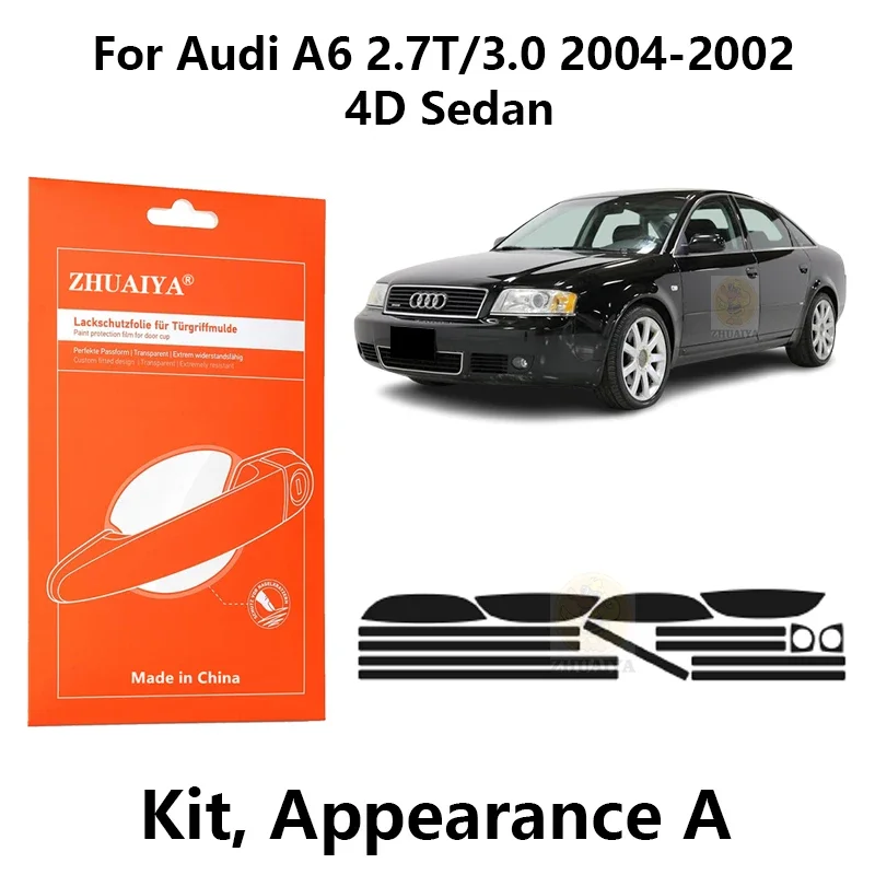 

Защитная пленка ZHUAIYA для красок дверной ручки, ТПУ PPF для Audi A6 2,7 T/3,0 2004-2002 4D, автомобильные аксессуары