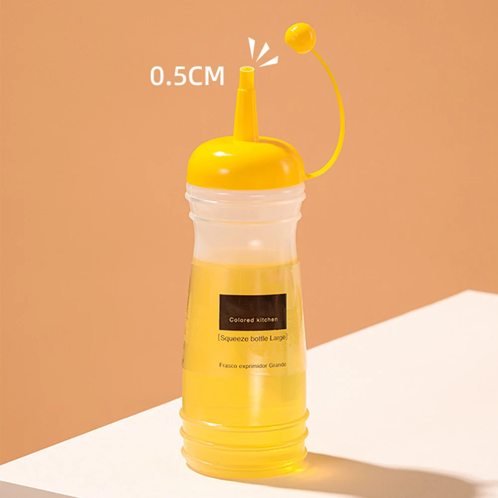 Sauce Bottle With Dustproof Caps PP Squeeze Bottle Olive Oil Ketchup Dispenser