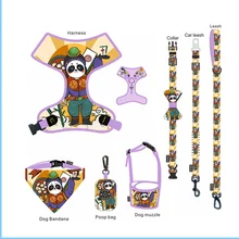 Chine KongFu Animals Personalized and Multi-purpose Pet Supplies animal Dog Leash Pet Chest Harness Set Collar